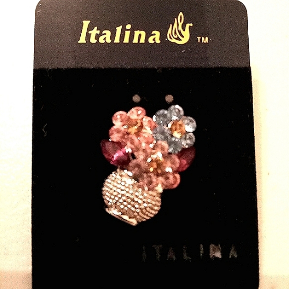 🎁 FREE GIFT INCLUDED 🎁NWT Floral Crystal Brooch Pin Fashion Jewelry Women